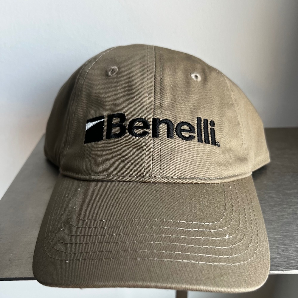 Benelli USA Baseball Cap Tan Khaki Cotton Adjustable Hat Hunting Shooting Logo